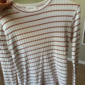 White + red striped shirt!